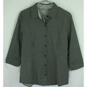 Croft & Barrow Black White Top Large Stretch